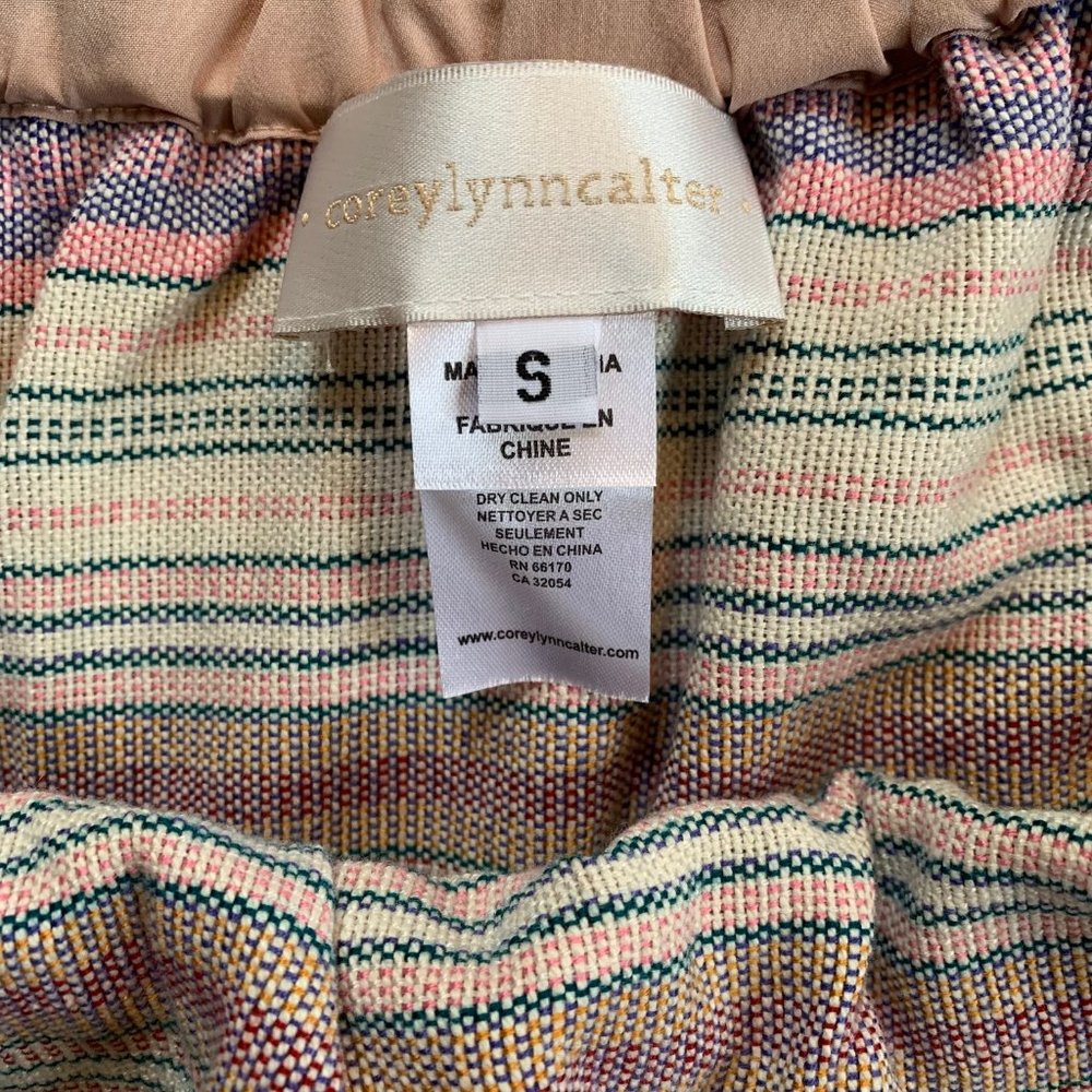Corey Lynn Calter multicolor stripe off-the-shoulder dress, Size S - Picture 3 of 10